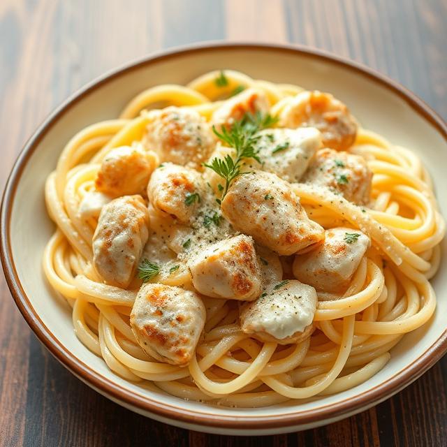 Chicken Alfredo with Garlic and Parmesan
